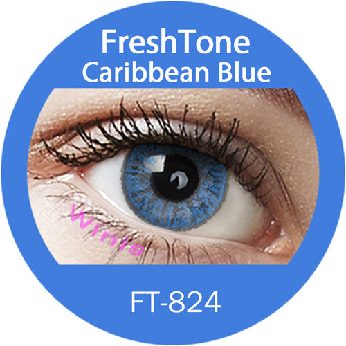 FreshTone® three tone Caribbean blue cosmetic lens