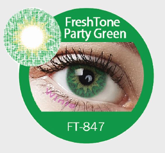 FreshTone® Party green cosmetic contact lenses